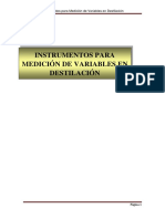 Instrumentos para Medición de Variables en Destilación