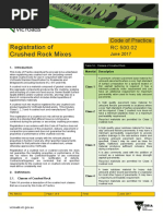 Code of Practice RC 50002 Registration of Crushed Rock Mix Designs July 2017 PDF