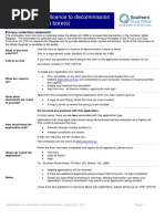 Application For A Licence To Decommission A Bore(s) : Privacy Collection Statement