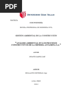 Análisis Ambiental en Los Procesos Constructivos de La Minería Antamina S.A.