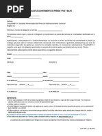 Formato para Levantamiento de Prenda