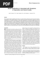 Media Multitasking Is Associated With Symptoms of Depression and Social Anxiety