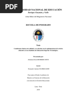 Tesis para Optar Al Grado Académico de Maestro en Ciencias de La Educación Con Mención en Gestión Institucional