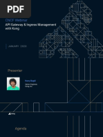 API Gateway & Ingress Management With Kong: JANUARY 2020