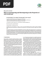 Research Article: Effect of Austempering and Martempering On The Properties of AISI 52100 Steel