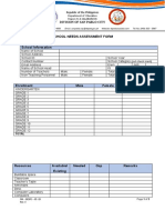 School Needs Assessment Form: Division of San Pablo City