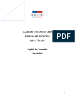 Bases Programa Especial Reactívate - Región de Coquimbo