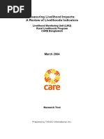 Measuring Livelihood Impacts: A Review of Livelihoods Indicators