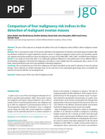 Comparison of Four Malignancy Risk Indices in The Detection of Malignant Ovarian Masses