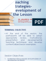 Teaching Strategies - Development of The Lesson Final