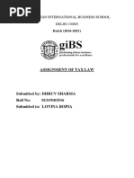 Assignment of Tax Law: Gitarattan International Business School DELHI-110085