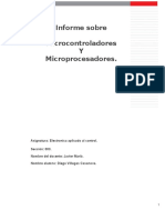 Informe Sobre Microcontroladores Y Microprocesadores.: Electricidad Industrial Mención Instalaciones Electricas