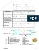 TUTORIAL 2: Introduction To Metabolism: Characteristics