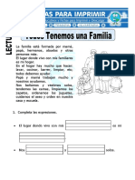 Ficha de Todos Tenemos Una Familia para Primaria