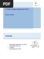 Static Single Assignment Form: Marcus Denker