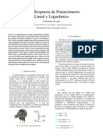 Gráfica Curva Respuesta de Potenciómetro Lineal y Logarítmico