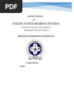 Online Notes Sharing System: A Project Report ON