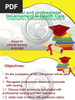 Ethical and Professional Development in Health Care.: Contemporary Professional Nursing Unit III