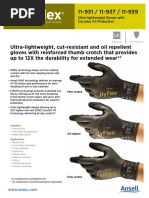 Ultra-Lightweight, Cut-Resistant and Oil Repellent Gloves With Reinforced Thumb Crotch That Provides Up To 12X The Durability For Extended Wear