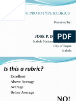 Developing Prototype Rubrics: Jose P. Doria, JR