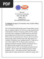 Q.4.Highlight The Impact of Coronavirus Crisis On India's Fishery Export Industry