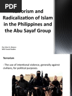 Terrorism and Radicalization of Islam in The Philippines and The Abu Sayaf Group