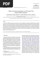 Eect of Reaction Temperature On Cvd-Made Tio Primary Particle Diameter