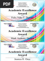 Academic Excellence Award: Felix Niño T. Dumao