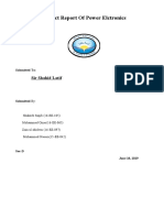 Project Report of Power Elctronics: Sir Shahid Latif