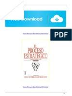 Proceso Estrategico Henry Mintzberg PDF Download PDF