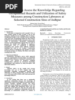 A Study To Assess The Knowledge Regarding Occupational Hazards and Utilization of Safety Measures Among Construction Labourers at Selected Construction Sites of Jodhpur