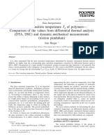 The Glass Transition Temperature TG of Polymers-Comparison of The Values From Differential Thermal Analysis (DTA, DSC) and Dynamic Mechanical Measurements (Torsion Pendulum)