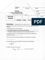 Nota Del Examen: Curso: FÍSICA II (MB-224) Examen Sustitutorio