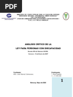 Acpd I Analisis de La Ley para Las Personas Con Discapacidad.