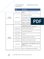 Time Activity: Programme Line-Up Annual Brokers Conference