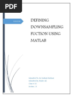 Defining Downsampling Fuction Using Matlab