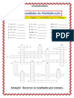 Cruzadinha 8 Ano - Multiplicação