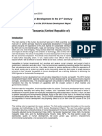 Tanzania (United Republic Of) : Inequalities in Human Development in The 21 Century