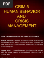 Crim 5 Human Behavior AND Crisis Management