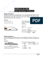 Ejemplos de Movimimiento Rectilineo Uniforme