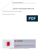 The Effect of Specimen Geometry On Tensile Propert