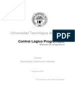 Universidad Tecnológica de Puebla. Control Lógico Programable Manual de Asignatura