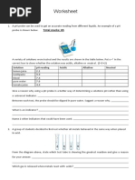 Acid and Alkalis Worksheet