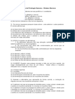 Exercícios de Fixação - Sistema Nervoso