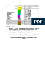 Horario de Evaluaciones Segundo Bimestre