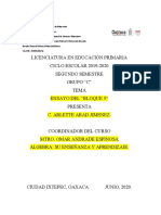 Álgebra. Arlette. Ensayo. Bloque 5