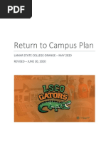 Return To Campus Plan - Revised 6-30-2020