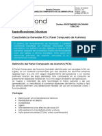 Especificaciones Técnicas: Características Generales PCA (Panel Compuesto de Aluminio)