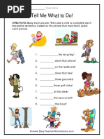 Tell Me What To Do!: DIRECTIONS: Study Each Picture. Then Add A Verb To Complete Each