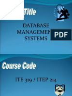 Database Management Systems